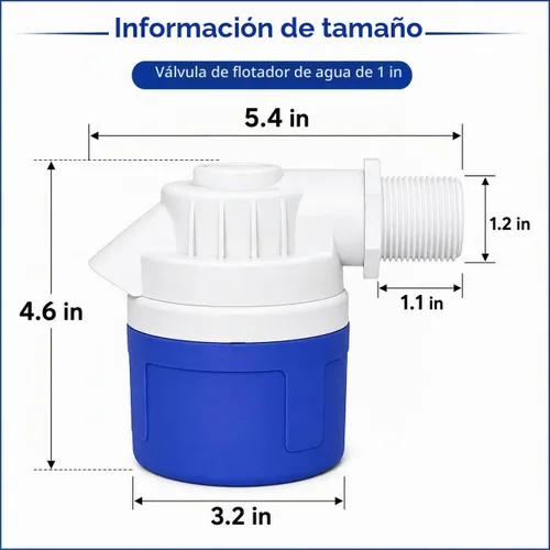 Vista 3 de Válvula de flotador de agua automática roscada NPT de 1 pulgada, válvula de control automático de nivel de agua de PVC resistente para canal de agua