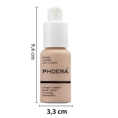 Vista 7 de Phoera - Base de maquillaje líquida mate suave sin imperfecciones, corrector de larga duración, resistente al agua, de cobertura total