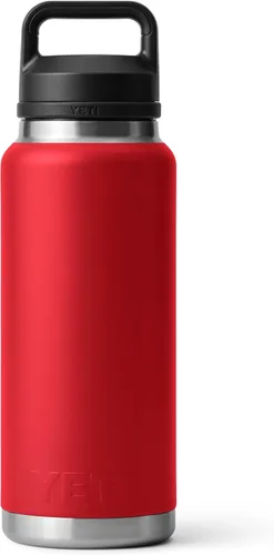 Vista 5 de YETI Rambler - Botella de 36 onzas, aislada al vacío, a prueba de fugas, de acero inoxidable con tapón para sorbos Aislamiento al vacío Rojo