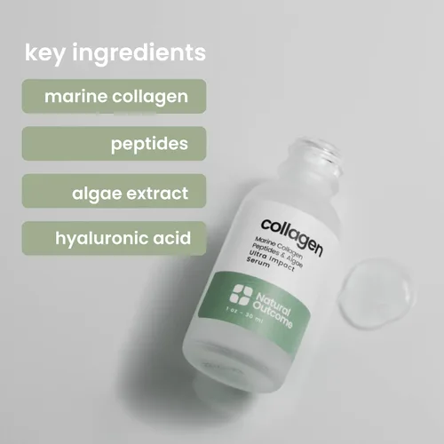 Vista 3 de Suero de péptido de colágeno para cara, reafirmante diario, levantamiento y reducción de arrugas suero facial con colágeno derivado marino y ácido
