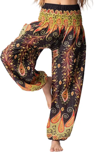 Vista 3 de B BANGKOK PANTS - Pantalones tipo harén para mujer, ropa bohemia con bolsillos