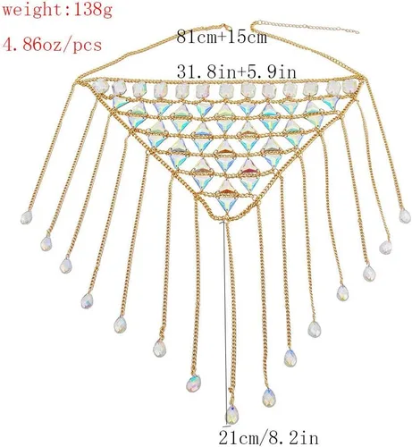 Vista 6 de Cadena corporal sexy para mujer Dorado