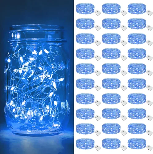 Vista 38 de btfarm - Paquete de 6 luces de hadas con pilas, luces parpadeantes con 3 modos