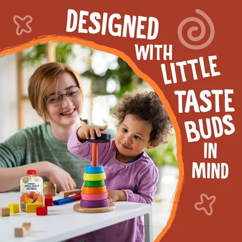 Vista 5 de Earth's Best Bolsas orgánicas de alimentos para bebés, puré de frutas y granos para bebés de 6 meses en adelante, puré de manzana orgánica