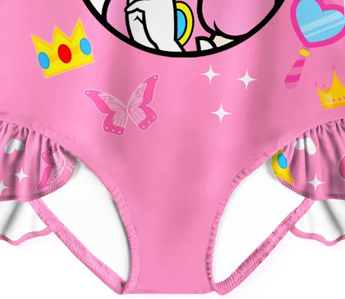 Vista 7 de FLUTTERII Traje de baño de princesa para niñas pequeñas, bikini de una pieza, traje de baño de dibujos animados