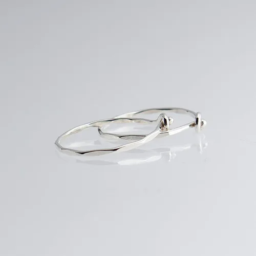 Vista 17 de Aretes de plata de ley abiertos para cartílago, tragus, delgados, calibre 22