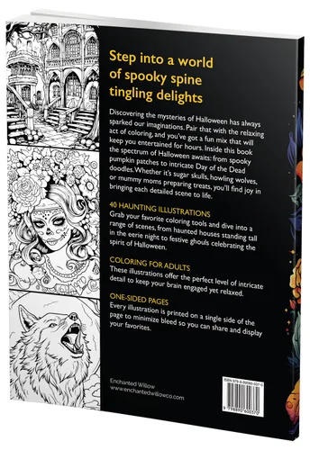 Vista 14 de Halloween Coloring Book For Adults with Spooky Holiday Designs