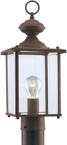 Vista 4 de Sea Gull Lighting 8257-12 Jamestowne - poste farol con cristal biselado transparente, 17 pulgadas, color negro