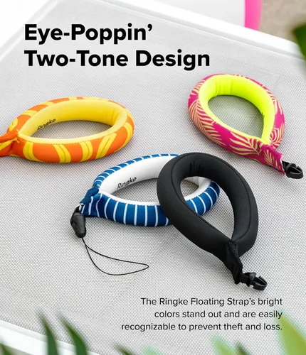Vista 8 de Ringke Correa de flotador impermeable (paquete de 2), correa flotante, pulsera, agarre de mano, cordón compatible con cámara, teléfono, llave