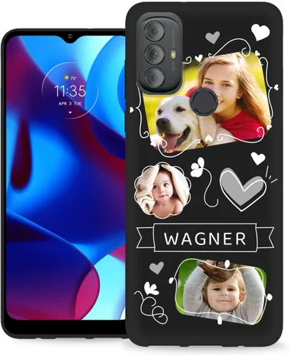 Vista 15 de Funda personalizada para Motorola Moto G Play 2023 con nombre de foto y texto – Funda suave y fina para Moto GPlay 2023 (negra) de 6.5 pulgadas