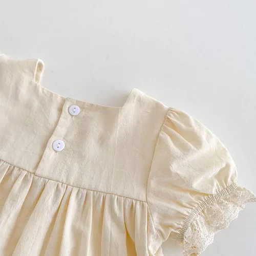 Vista 5 de IMEKIS Vestido mexicano para niña pequeña, mameluco bordado para hermanas a juego, trajes étnicos, vestido de verano