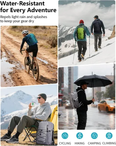 Vista 5 de ECOHUB Mochila pequeña de senderismo para hombres y mujeres, mochilas de viaje ligeras de 20 litros, resistentes al agua, para acampar, ciclismo