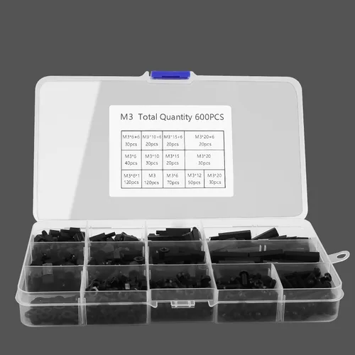 Vista 7 de 600 piezas M3 macho hembra separadores hexagonales de nailon tornillos tuercas, kit surtido de separadores y tornillos para placa base, pilar