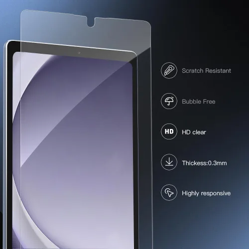 Vista 6 de Paquete de 2 protectores de pantalla para Galaxy Tab A11/A9 de 8.7 pulgadas 2025/2023, protector de película de vidrio templado para tableta Samsung
