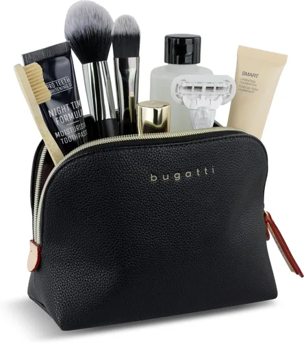 Vista 4 de bugatti Ella - Bolsa de cosméticos de alta calidad, bolsa de lavado, neceser de tocador, negro, S, bolsa de cosméticos