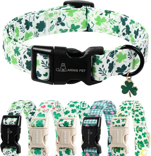 Vista 15 de ARING PET Collar de Navidad para perro, lindo collar de copos de nieve populares rojo y verde con hebilla de liberación rápida para cachorros