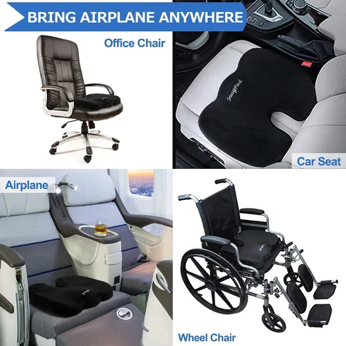Vista 5 de cojín de asiento ortopédico de coxis de espuma viscoelástica para dolor de espalda, ciática y coxis, reduce el dolor de ciática y coxis, ideal