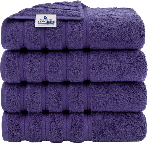 Vista 88 de American Soft Linen - Juego de toallas de 3 piezas, 1 toalla de baño, 1 toalla de mano y 1 toalla pequeña, 100% algodón turco para baño, juego