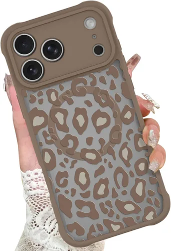 Vista 23 de KANGHAR - Funda compatible con iPhone 14, diseño de leopardo negro, textura de neumático antideslizante, a prueba de golpes, funda protectora
