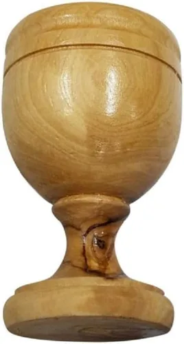 Vista 3 de Hecho a mano de recuerdo de la comunión de madera de olivo de Belén (taza de 2.75 pulgadas)