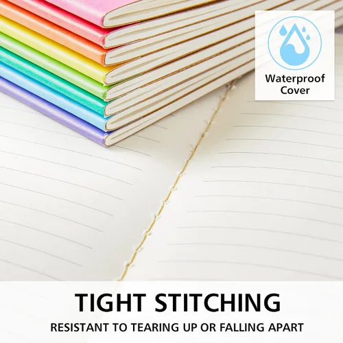 Vista 4 de Paquete de 32 cuadernos de composición a granel, Feela cubierta de papel kraft rayado en blanco con reglas universitarias, diarios de viaje
