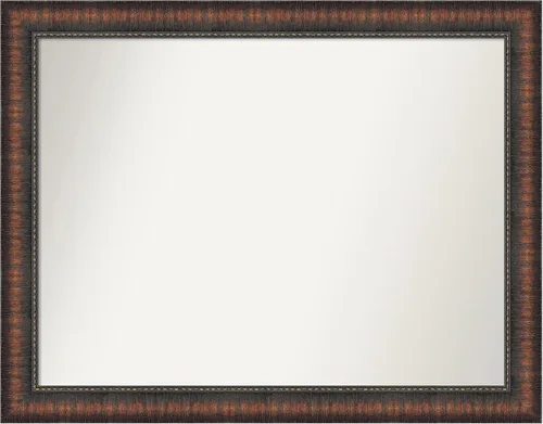 Vista 12 de Amanti Art Espejo de baño marrón para sobre el fregadero, 24 x 24 pulgadas, espejo de tocador cuadrado marrón Caleb, marco de madera rústica