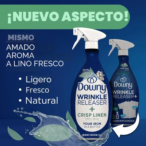 Vista 3 de Espray Downy para sacar las arrugas Todo en uno: espray para sacar las arrugas, eliminador de olores, removedor de estática Refrescador de telas