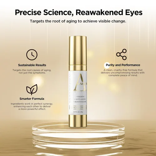 Vista 6 de Suero hidratante para ojeras e hinchazón – Cafeína, retinol, niacinamida, péptidos – Antiarrugas, reafirmante, suaviza las líneas finas