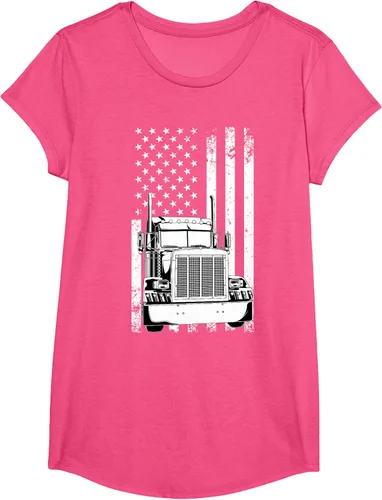 Vista 54 de Camión conductor bandera americana camionero vintage hombres mujeres regalo camiseta