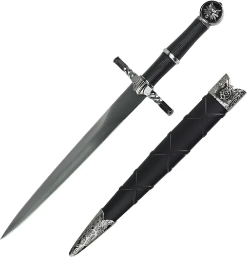 Vista 13 de Versión limitada Geralt Silver Sword Monster Slayer Réplica con grabado Cosplay