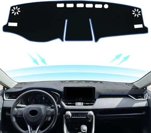 Vista 7 de Cubierta para salpicadero para Toyota Rav4 2025 2024 2023 2022 2021 2020 2019 Dashboard Cover Mat, Custom Fit Center Console Cover Sunshield