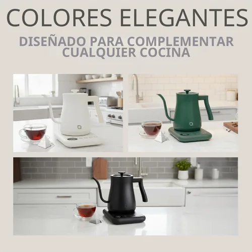 Vista 6 de WILLOW ECO SERIES - Hervidor eléctrico de cuello de cisne con 5 ajustes preestablecidos de temperatura y función de mantener el calor, 0.8L
