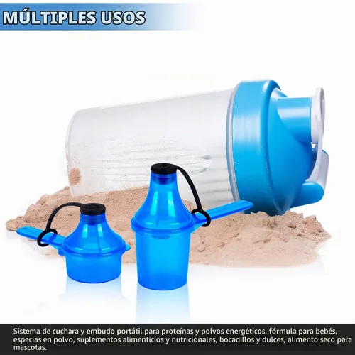 Vista 3 de 80 cc 4.73 tbsp 80 mL Cuchara de plástico de mango corto con embudo adjunto, cucharas medidoras para polvos, café, alimentos para mascotas