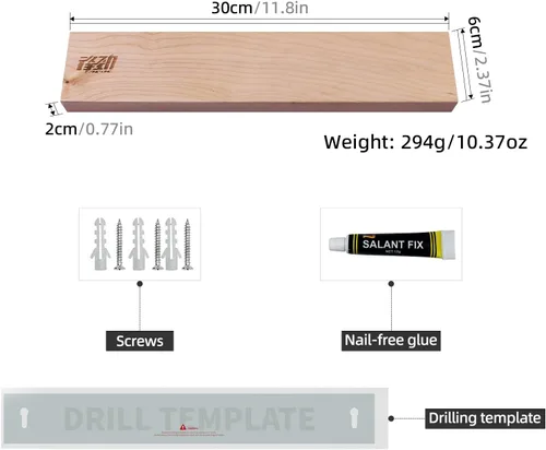 Vista 2 de FINDKING Tira magnética de madera para cuchillos, soporte magnético para utensilios de pared, refrigerador, estante de madera para cuchillos de Beige
