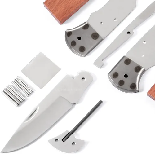 Vista 2 de EZSMITH Kit de fabricación de cuchillos – Ranger Lockback – Serie de cuchillos plegables de bricolaje – (kit de piezas)