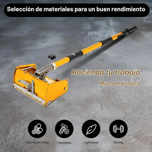Vista 2 de Caja de barro para paneles de yeso de 10 pulgadas con extensión de mango de caja de 35 a 59 pulgadas, juego de caja plana de herramientas