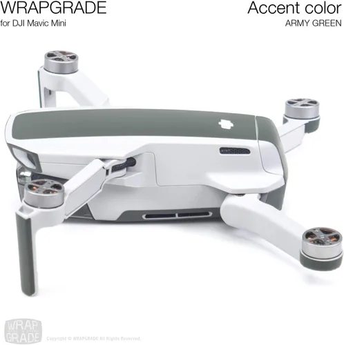 Vista 5 de Wrapgrade Skin compatible con DJI Mavic Mini Color decorativo Verde militar