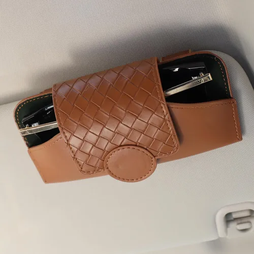 Vista 15 de KINIVA Soporte Rosa para Gafas de Sol de Visera de Coche Funda de Cuero para Gafas con Cierre Magnético para Accesorios Interiores de Coche