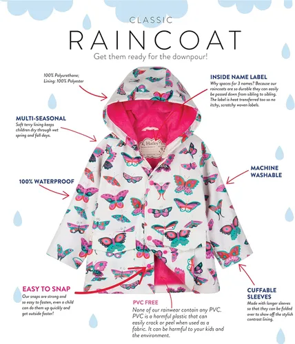 Vista 5 de Hatley Chaqueta de lluvia estampada con botones para niña