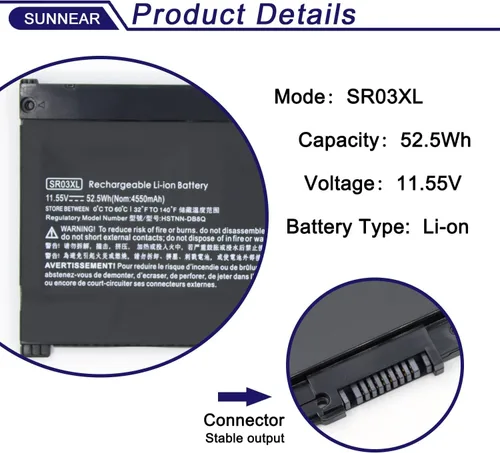 Vista 2 de SR03XL SR04XL 917724-855 - Batería de repuesto para HP Omen 15-CE0XX 15-DC0XX 15-DC1XXX HP Envy x360 15-CN 15-CP Pavilion 15-CX 15-cx0058wm Series
