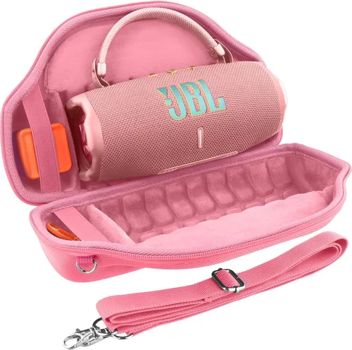 Vista 12 de co2CREA Case for JBL Charge 6 Portable Bluetooth Speaker, Blue Acolchado de espuma de alta densidad, mango reforzado, correa de hombro desmontable