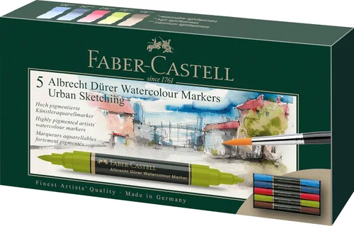 Vista 7 de Faber-Castell Albrecht Durer - Marcadores de acuarela - Tonos grises - Cartera de 5, marcadores de acuarela para adultos