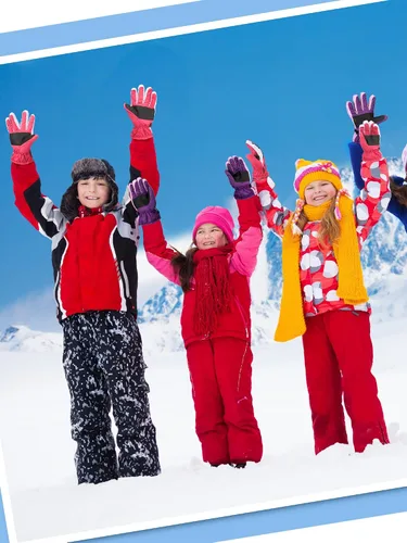 Vista 6 de Newcotte 2 pares de guantes de nieve de invierno para niños, guantes de esquí cálidos, guantes de esquí para niños, snowboard y nieve, guantes