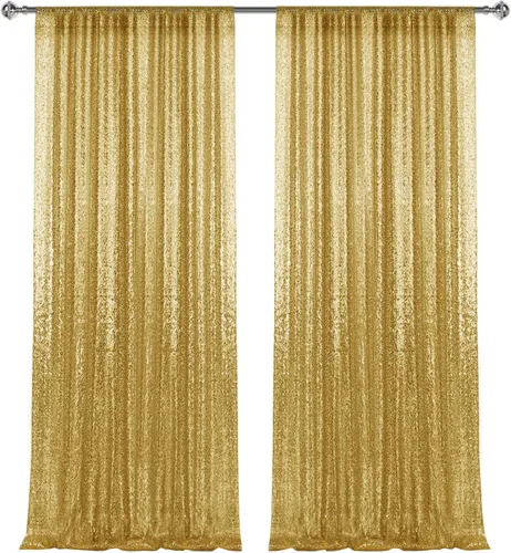 Vista 20 de 2 paneles de cortinas de fondo de lentejuelas verdes de 8 pies, cortinas de fondo de fotografía con purpurina para decoración de Navidad, boda
