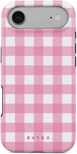 Vista 42 de BURGA-Funda p/teléfono compatible c/iPhone 14 Plus, carcasa rígida híbrida de 2 capas + Funda protectora de silicona, almendras latte a lunares