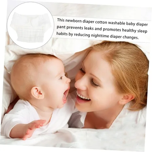 Vista 7 de Healeved Pañales de tela lavables para recién nacidos, talla S, pañales reutilizables para bebé con tela impermeable y transpirable, protección