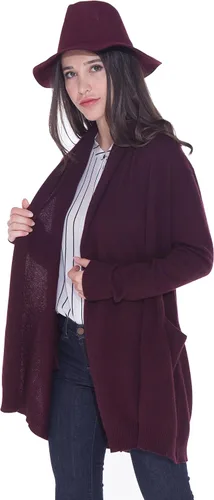 Vista 6 de cashmere 4 U 100 Cachemira Oversize Open Front Cardigan Coat para las mujeres