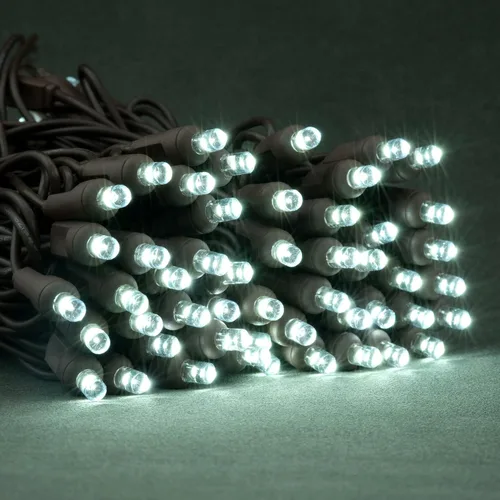 Vista 4 de YULETIME Luces LED de Navidad blancas frías de 0.197 in, 33 pies, 100 unidades de espacio de 4 pulgadas, de una sola pieza, de gran angular