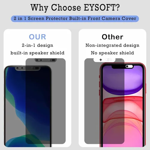 Vista 4 de Protector de pantalla de privacidad con cubierta frontal para cámara deslizante compatible con el teléfono 12 Pro Max, protección de pantalla