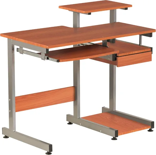 Vista 5 de Techni MOBILI - Escritorio para computadora multifunción. RTA-2706, Madera/Metal, Woodgrain Compact workstation, home office computer desk, CPU